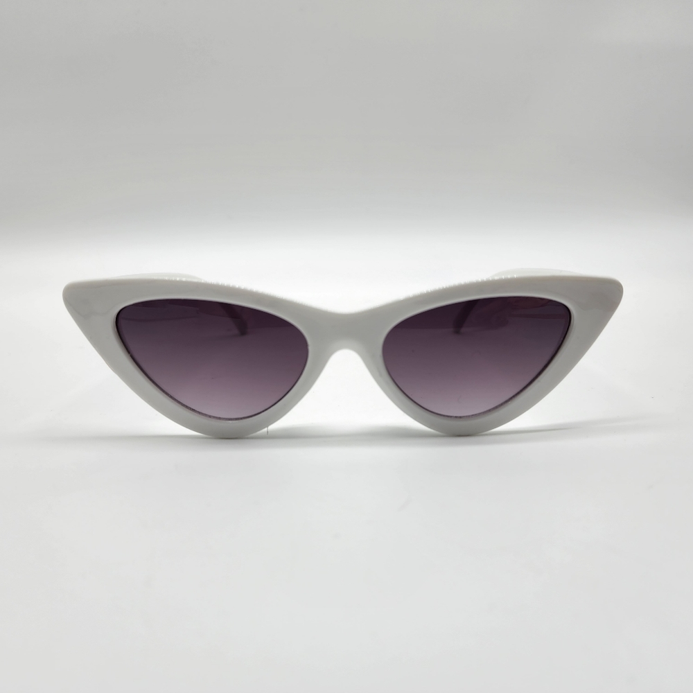 NWOT White Arcylic Black Len Cat Eye Sunglasses - Picture 5 of 14